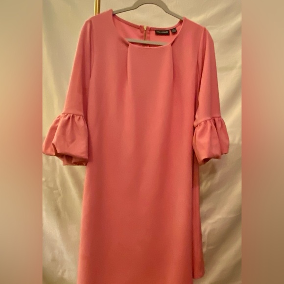 Nina Leonard Dresses & Skirts - NWOT Nina Leonard Salmon Color Shift Dress w/ Bell 3/4 Sleeves Knee Length 1X